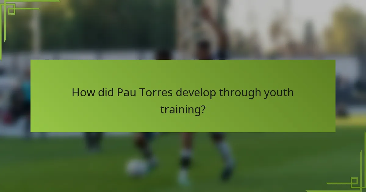 How did Pau Torres develop through youth training?