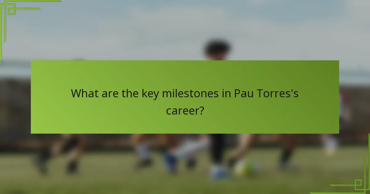 What are the key milestones in Pau Torres's career?