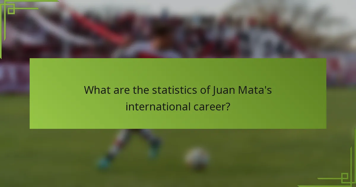 What are the statistics of Juan Mata's international career?