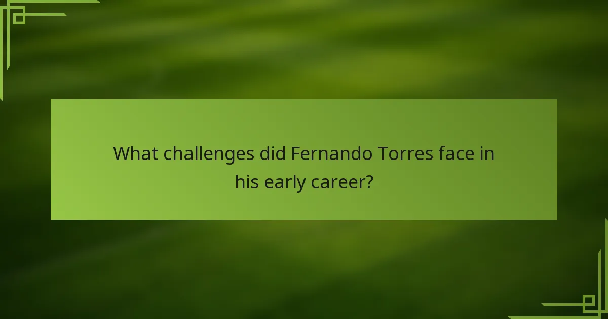 What challenges did Fernando Torres face in his early career?