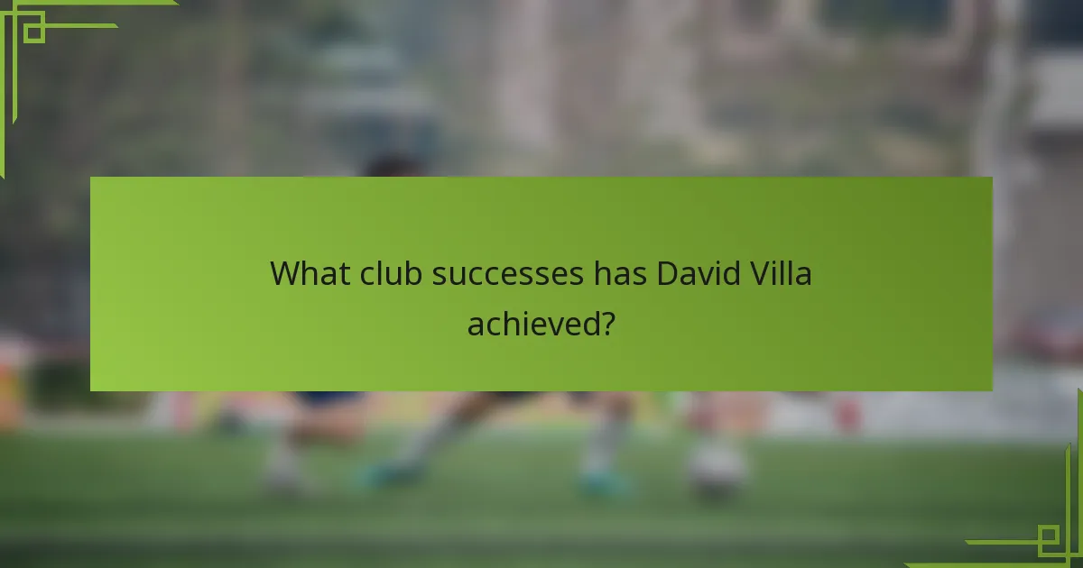What club successes has David Villa achieved?