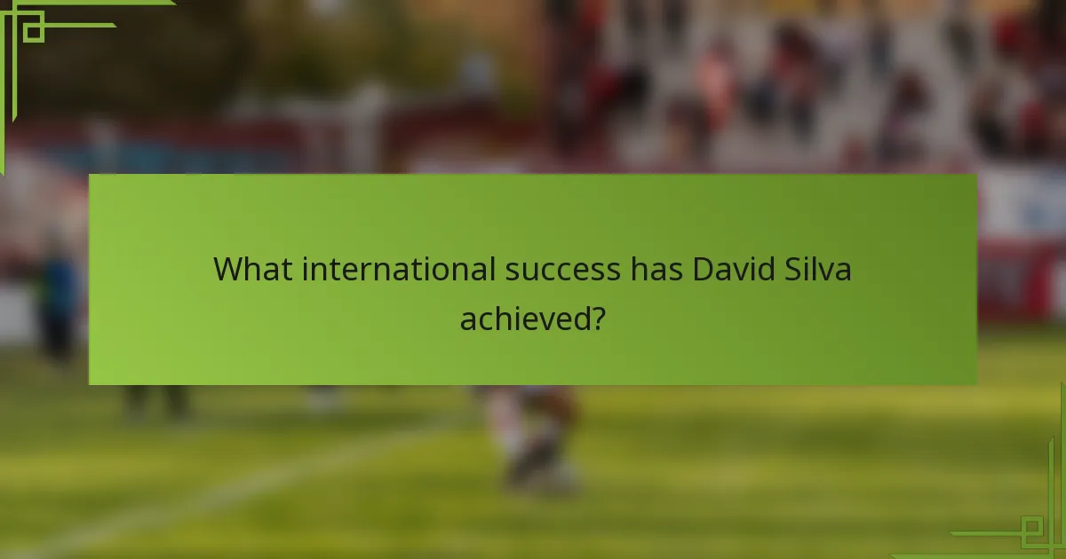 What international success has David Silva achieved?
