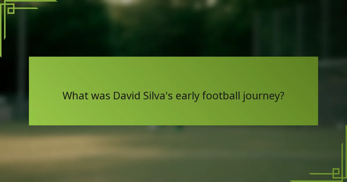 What was David Silva's early football journey?