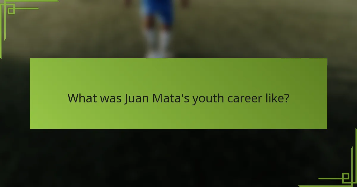 What was Juan Mata's youth career like?